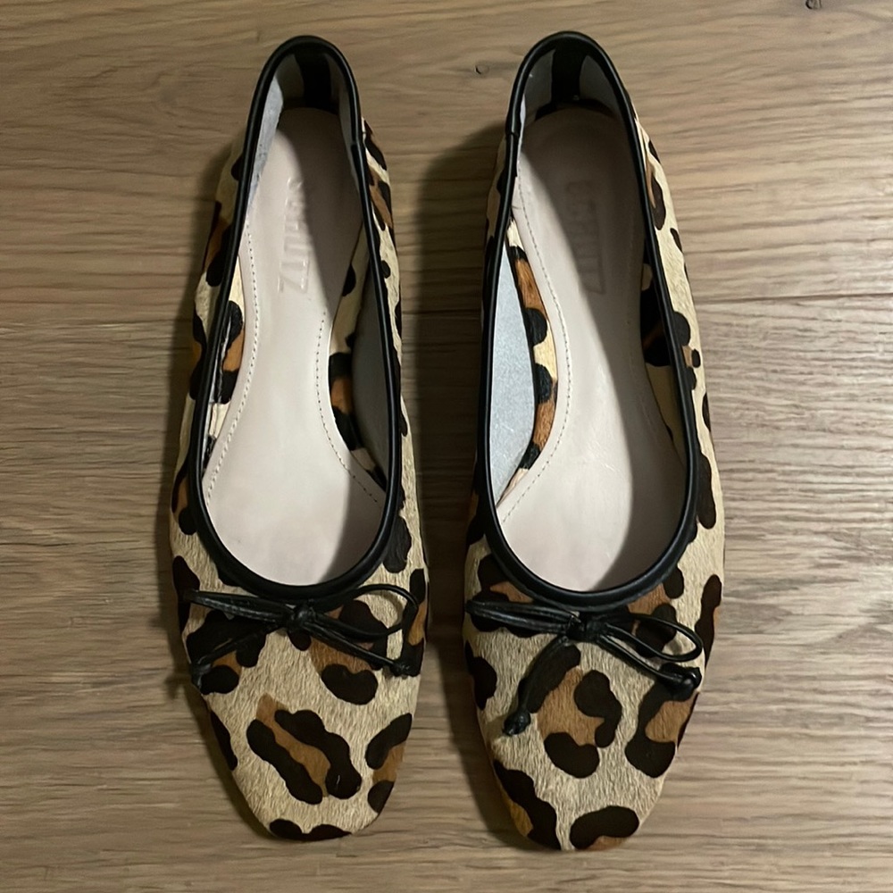 Schutz leopard hair calf ballet flats